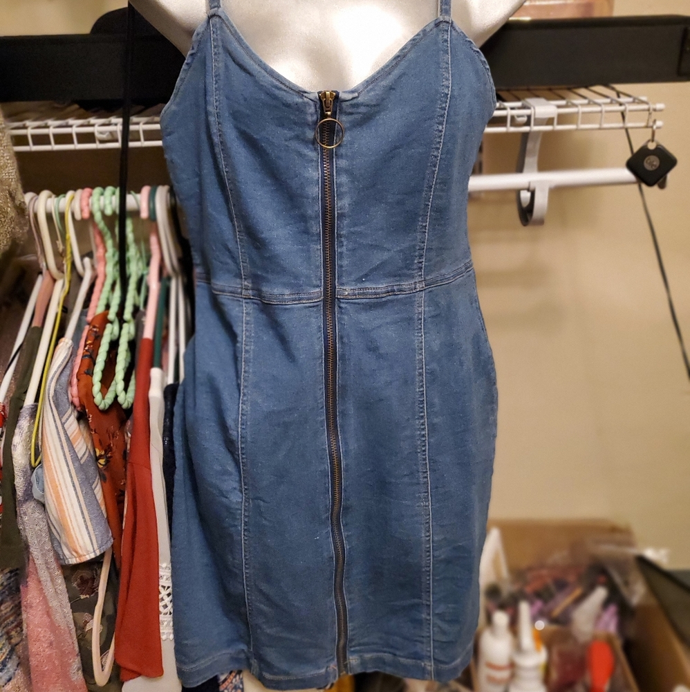 Blue denim body dress